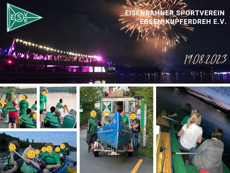 ESV K 19.08.2023 Kanurennsport Jugend auf dem Weg zum Feuerwerk